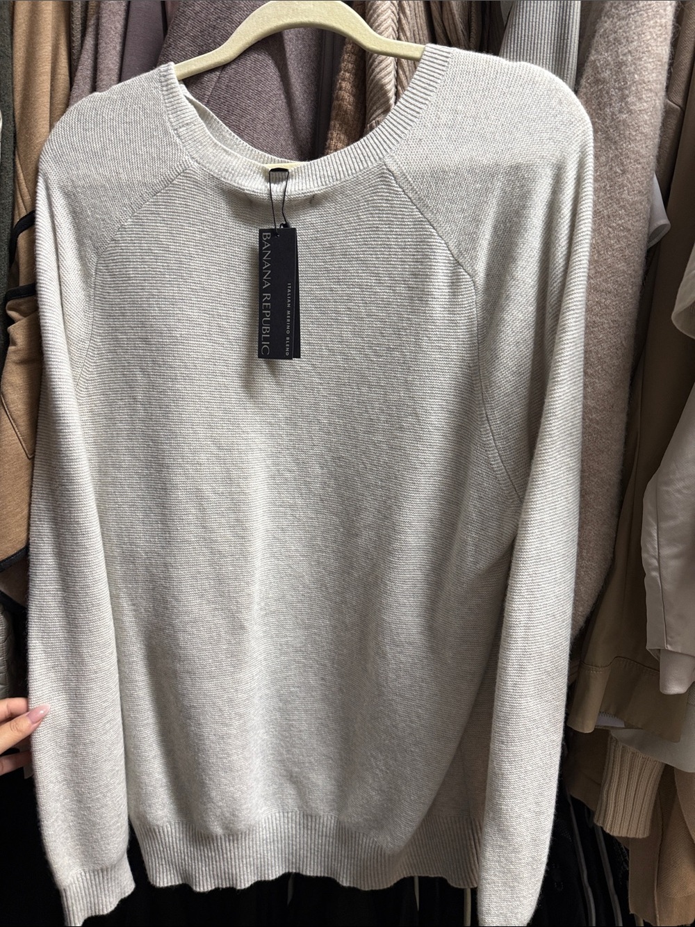 Banana Republic Men’s Light Cream Crewneck Sweater